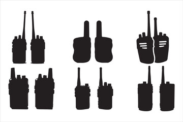 Walkie Talkie Vector Silhouette Set © Rokeyadesigner