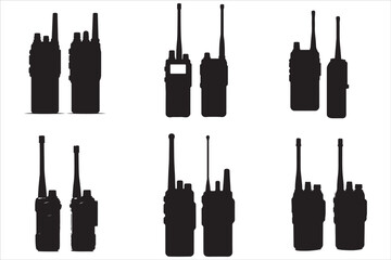 Walkie Talkie Vector Silhouette Set © Rokeyadesigner