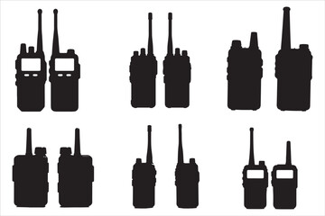 Walkie Talkie Vector Silhouette Set