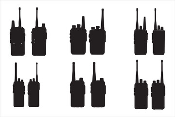Walkie Talkie Vector Silhouette Set © Rokeyadesigner