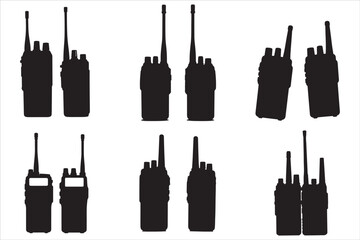 Walkie Talkie Vector Silhouette Set © Rokeyadesigner