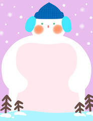 유치원 교육 안내 겨울 눈사람 배경