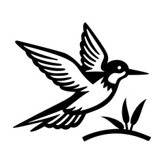 Common tern icon in filled style