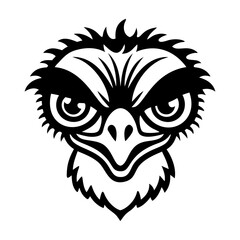 Emu face icon in filled style