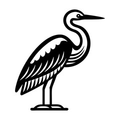 A glyph style icon of great egret