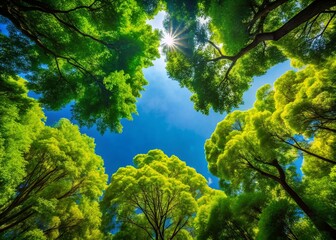 Fototapeta premium Silhouettes of Trees Reaching for Sky