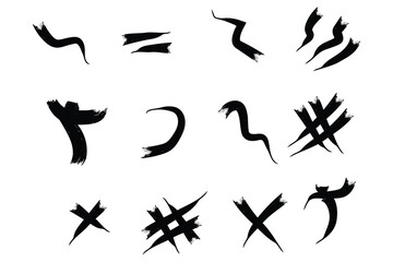 Abstract Grunge Brush Stroke Elements Pack