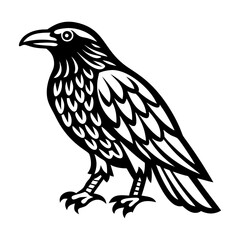 A solid icon of raven bird