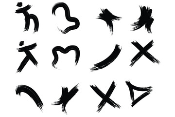 Abstract Grunge Brush Stroke Elements Pack