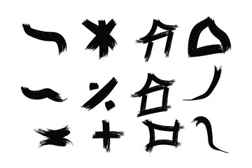 Abstract Grunge Brush Stroke Elements Pack