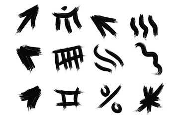 Fototapeta premium Creative Grunge Brush Stroke Abstract Bundle