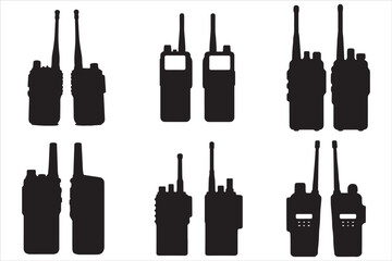 Walkie Talkie Vector Silhouette Set © Rokeyadesigner