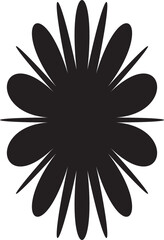 Vector flower shape, black svg isolated object, abstract