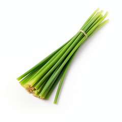 Fototapeta premium Fresh Green Onions Scallions Bunch Isolated White Background