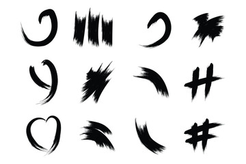 Grunge Brush Stroke Abstract Shape Collection