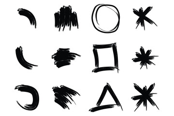 Grungey Brush Stroke Shapes for Modern Design