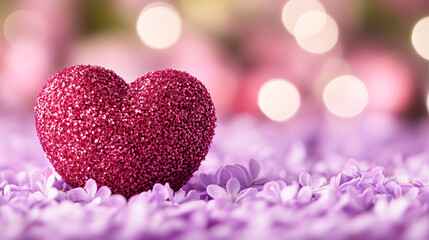 Fototapeta premium Romantic Hearts Captured in an EyeCatching and Colorful Background Display of Beauty
