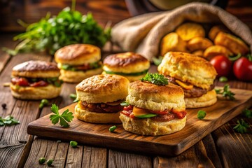 Southern Biscuits and Sausage - Gourmet Breakfast Still Life