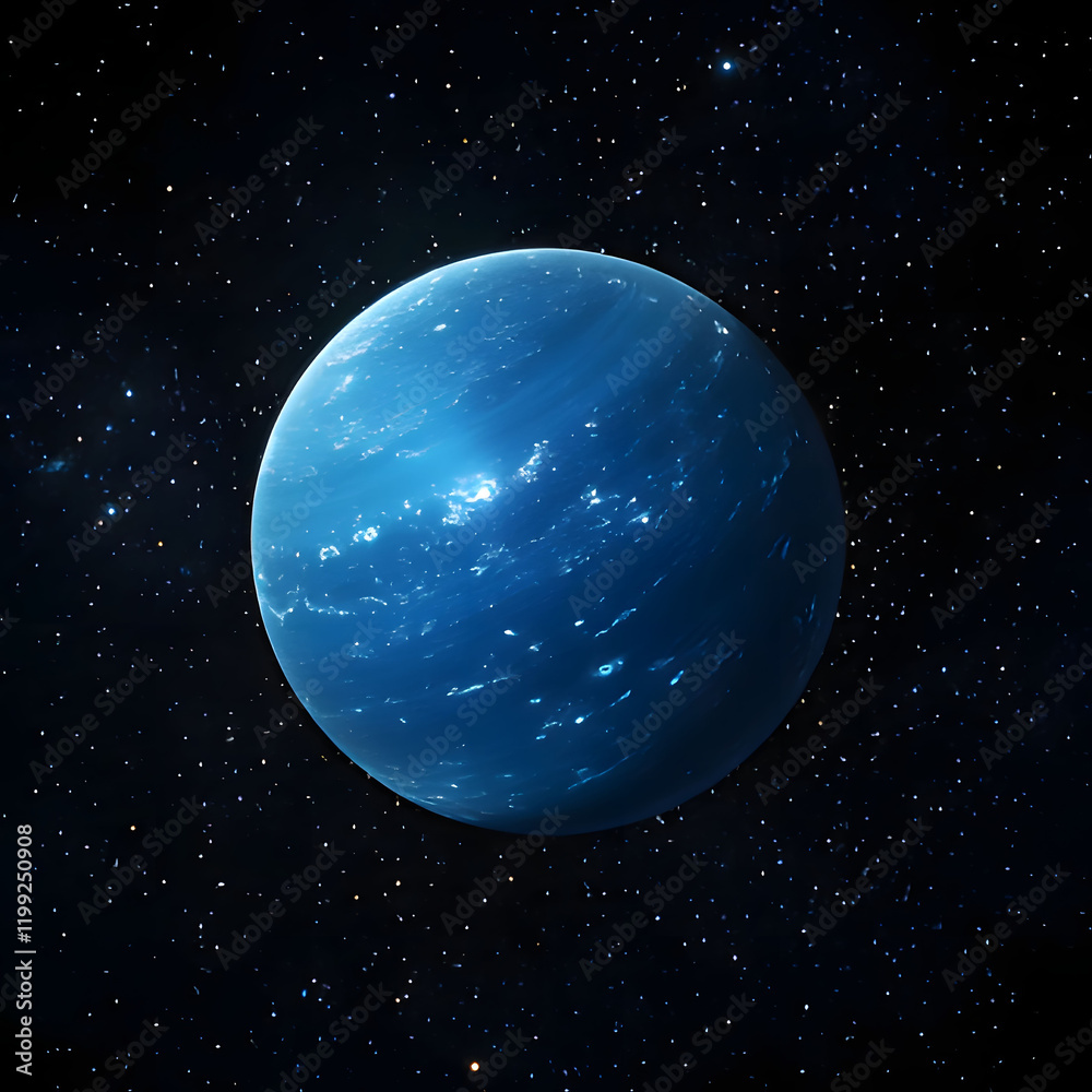 Wall mural exploring the striking beauty of neptune against a backdrop of deep space created by generative ai. 