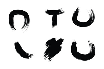 Grunge Brush Stroke Abstract Shapes