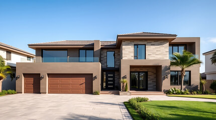 Luxury Modern Home Exterior: Contemporary Architectural Design and Landscaping