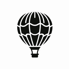 Obraz premium Hot Air Balloon silhouette in black on a white background