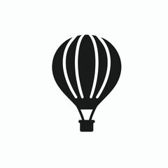 Fototapeta premium Hot Air Balloon silhouette in black on a white background