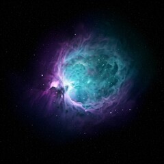 Immerse yourself in the beauty of the cosmos with this breathtaking image of a vibrant nebula. The swirling clouds of gas and dust glow in hues of purple and blue, creating a mesmerizing celestial lan
