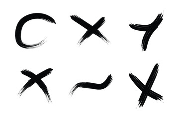 Abstract Grunge Brush Stroke Elements Pack
