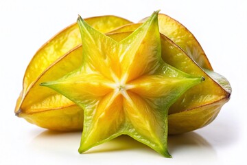 Fototapeta premium Starfruit Macro Photography Isolated White Background