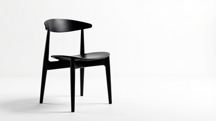 Fototapeta premium Modern Black Pine Kitchen Chair - AI Photorealistic