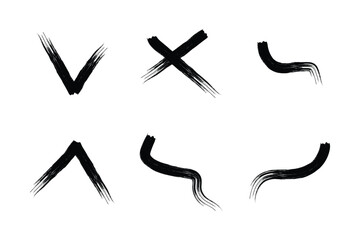 Abstract Grunge Brush Vector Stroke Set
