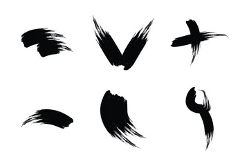 Abstract Grunge Brush Vector Stroke Set
