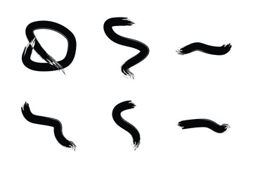 Abstract Grunge Brush Vector Stroke Set
