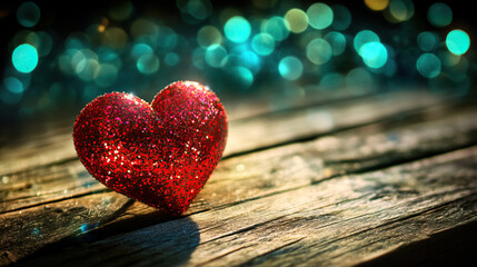 Fototapeta premium Romantic Hearts Captured in an EyeCatching and Colorful Background Display of Beauty