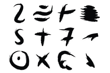 Grunge Brush Stroke Abstract Shape Collection