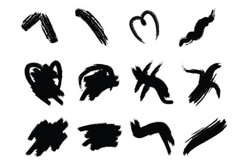 Grunge Brush Stroke Abstract Shape Collection