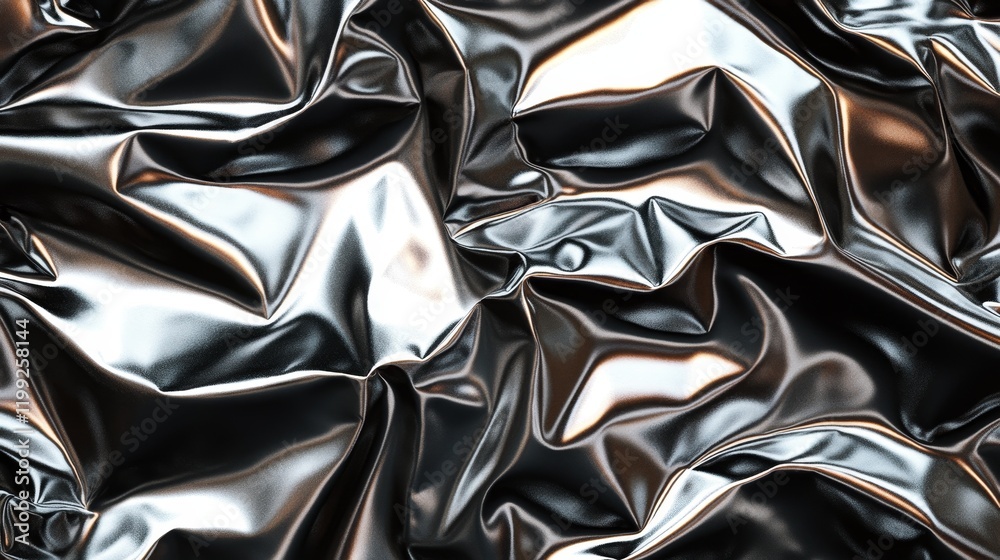 Poster abstract metallic background. crumpled foil texture.