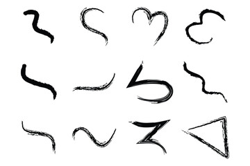 Grungey Brush Stroke Shapes for Modern Design
