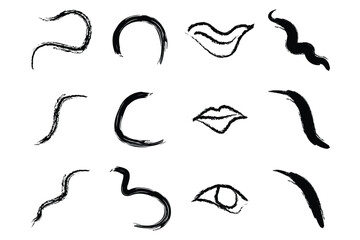 Grungey Brush Stroke Shapes for Modern Design
