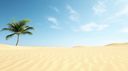 Palm Tree in Desert Landscape