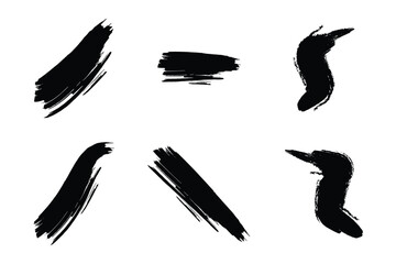 Abstract Grunge Brush Vector Stroke Set