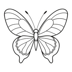 Fototapeta premium Butterfly Coloring Page Vector Illustration.