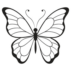 Butterfly Coloring Page Vector Illustration.