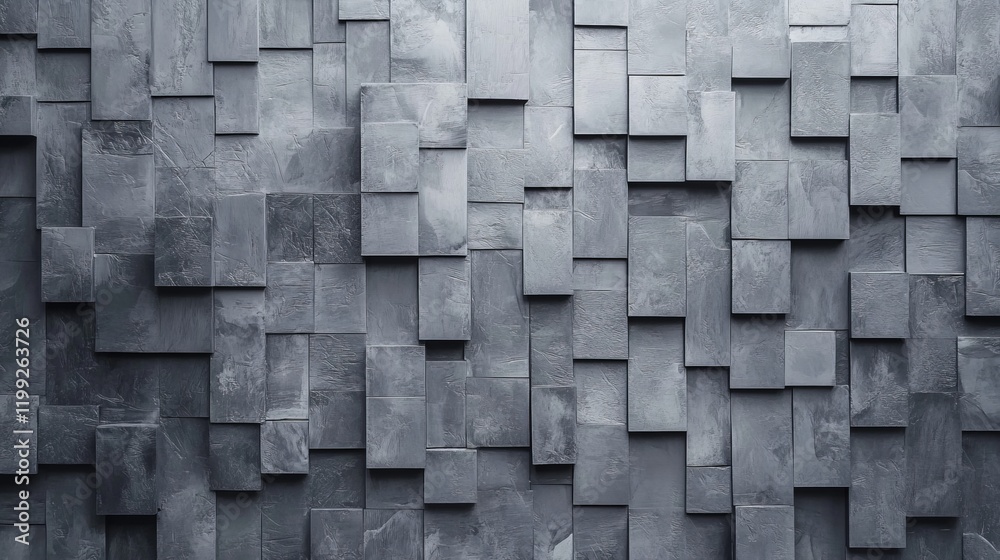 Poster Abstract 3D grey cube background texture