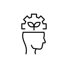 Healthy Mindset outline icons, minimalist vector illustration ,simple transparent graphic element .Isolated on white background