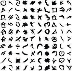 Grunge Brush Stroke Abstract Shape Collection