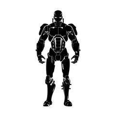 Powerful Male Robot – A Bold and Dynamic Design Perfect for Sci-Fi, Robotics, and Technology Projects. This Striking and Futuristic Robot Character is Ideal for Video Games, Concept Art, and Animation