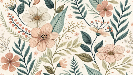 wallpaper with plant pattern - seamless pattern for your design