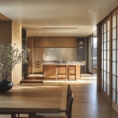 Modern Minimalist Kitchen Design With Wooden Accents